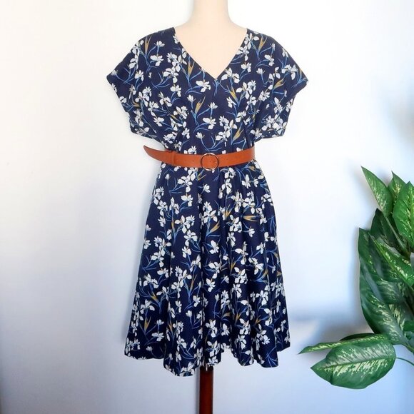 Floral Blue Midi Dress - Picture 16 of 16